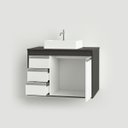 Ver imagem 3 de Gabinete de Banheiro com Pia e Gavetas Pérola 80cm Montado Fimap Grafite Branco