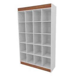 Estante 100% MDF Modelo Colmeia 128x204x40 cm Comac - Branco/Teka - 1