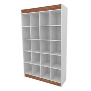 Estante 100% MDF Modelo Colmeia 128x204x40 cm Comac - Branco/Teka