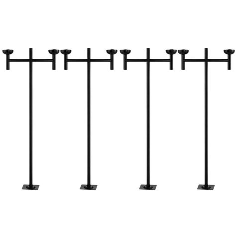 Kit 4 Postes para Jardim Preto Alumínio Iluminação Externa 2,2m Global Dital