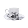 Jogo de xicara para café com pires de porcelana - 3
