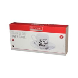 Jogo de xicara para café com pires de porcelana - 4