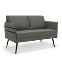 Ver imagem 1 de Namoradeira 02 Lugares Mari Suede de Ferro Grafite