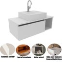 Ver imagem 2 de Gabinete de Banheiro 80 Cm com Cuba 1 Porta e Nicho Branco