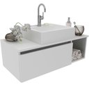 Ver imagem 6 de Gabinete de Banheiro 80 Cm com Cuba 1 Porta e Nicho Branco