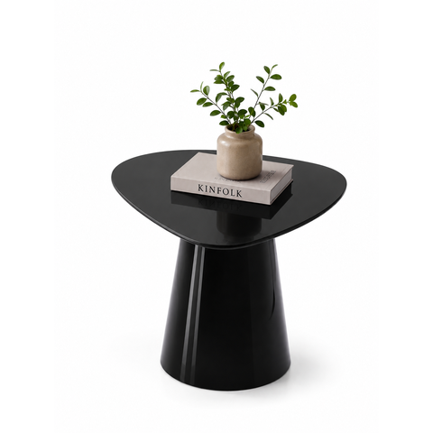 Mesa Lateral Orgânica Canya 50 cm - Laca Preto