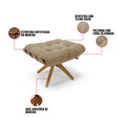 Ver imagem 7 de Kit 02 Puffs Giratório Costela Suede Base Madeira MA30 - D’Rossi Marrom Rato