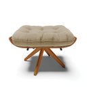 Ver imagem 5 de Kit 02 Puffs Giratório Costela Suede Base Madeira MA30 - D’Rossi Marrom Rato