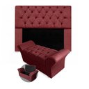 Ver imagem 1 de Kit Cabeceira Mirage + Calçadeira Baú Veneza King Size 195cm Suede - Ecotec Decor:Vinho