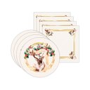 Ver imagem 2 de Kit Sousplat + Guardanapo Natal Rena Gold Nsw 4 Peças sem Base