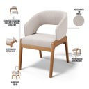 Ver imagem 3 de Kit 05 Cadeiras de Jantar e Estar Living Estofada Lince L02 Bouclê Cru - Lyam Decor