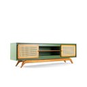 Ver imagem 7 de Rack Sala Tv até 75 Polegadas Ricco 180 Cm Laca Portas Palhinha Verde