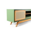 Ver imagem 6 de Rack Sala Tv até 75 Polegadas Ricco 180 Cm Laca Portas Palhinha Verde