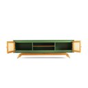 Ver imagem 4 de Rack Sala Tv até 75 Polegadas Ricco 180 Cm Laca Portas Palhinha Verde