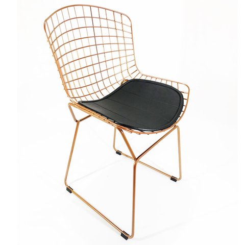 Cadeira para cozinha BERTOIA cobre assento preto - Direto de Fábrica