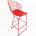 Ver imagem 3 de Kit 3 Banquetas BERTOIA vermelha altura 70cm - Direto de Fábrica