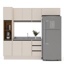 Ver imagem 5 de Cozinha Koya 4 Peças 236,8x214cm Armários Aéreos Paneleiro Balcão c/ Rodapé Creme 250036