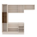 Ver imagem 2 de Cozinha Koya 4 Peças 236,8x214cm Armários Aéreos Paneleiro Balcão c/ Rodapé Creme 250036