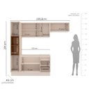 Ver imagem 3 de Cozinha Koya 4 Peças 236,8x214cm Armários Aéreos Paneleiro Balcão c/ Rodapé Creme 250036