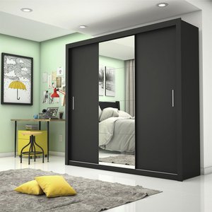 Guarda-roupa Casal Melissa com 4 Gavetas Glass Carioca Móveis