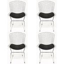 Ver imagem 1 de Kit 4 Cadeiras para cozinha BERTOIA cromada assento preto - Direto de Fábrica