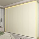Ver imagem 1 de Guarda Roupa Lumina 6 Portas LED 100% MDF Off White - Gelius