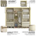 Ver imagem 2 de Guarda Roupa Lumina 6 Portas LED 100% MDF Off White - Gelius