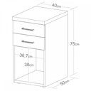 Ver imagem 4 de Gaveteiro Toq 2 Gavetas Olmo/Branco - Artany