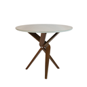 Ver imagem 1 de Conjunto Mesa Santorini 90 cm Mad Maciça Tampo MDF c/Vidro Off White + 2 Cadeiras Nice – Tec Cinza I