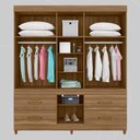 Ver imagem 3 de Guarda Roupa Casal 6 Portas com Espelho e 4 Gavetas Ubatuba - Amêndola Touch