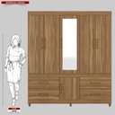 Ver imagem 4 de Guarda Roupa Casal 6 Portas com Espelho e 4 Gavetas Ubatuba - Amêndola Touch