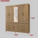 Ver imagem 2 de Guarda Roupa Casal 6 Portas com Espelho e 4 Gavetas Ubatuba - Amêndola Touch