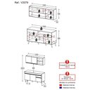 Ver imagem 5 de Armário de Cozinha Compacta 150cm Veneza Multimóveis V2079 Branco/dourado