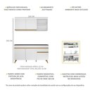 Ver imagem 4 de Armário de Cozinha Compacta 150cm Veneza Multimóveis V2079 Branco/dourado