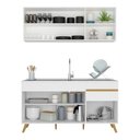 Ver imagem 6 de Armário de Cozinha Compacta 150cm Veneza Multimóveis V2079 Branco/dourado