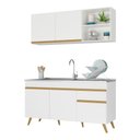 Ver imagem 3 de Armário de Cozinha Compacta 150cm Veneza Multimóveis V2079 Branco/dourado