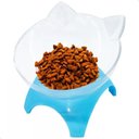Ver imagem 2 de Comedouro Bebedouro Elevado Gatos Lorben Ergonômico Alto Individual Azul
