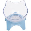 Ver imagem 3 de Comedouro Bebedouro Elevado Gatos Lorben Ergonômico Alto Individual Azul