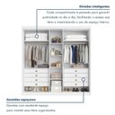 Ver imagem 4 de Guarda-Roupa Casal 100% MDF 5 Portas 8 Gavetas Bari Branco