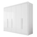 Ver imagem 2 de Guarda-Roupa Casal 100% MDF 5 Portas 8 Gavetas Bari Branco
