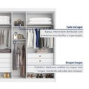 Ver imagem 6 de Guarda-Roupa Casal 100% MDF 5 Portas 8 Gavetas Bari Branco