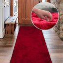 Ver imagem 4 de Tapete Passadeira Shaggy Pelo Alto Felpudo 50x200cm Casa Dona Vermelho