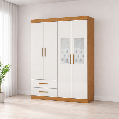 Guarda Roupa 4 Portas 2 Espelhos Centrais Allure -grand Line