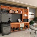 Ver imagem 3 de Armário de Cozinha Vanessa 9 Portas 2 Gavetas Cinamomo/off White - Panorama Móveis