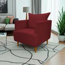Ver imagem 1 de Poltrona Decorativa para Sala Recepção Escritório Consultório Reforçada Eliza Tecido Suede