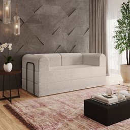 Sofá Modular Mônaco Retrátil Confortável Versátil Bouclé:bege - 2