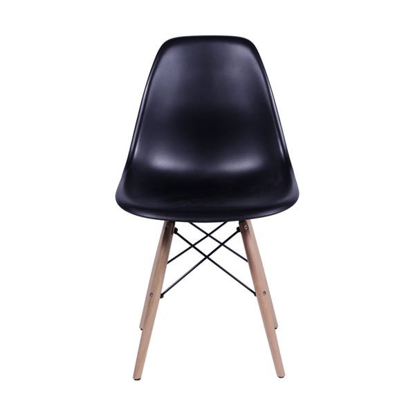 Kit 8 Cadeiras Eames Design Base Madeira Assento Preto - 4