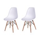 Ver imagem 1 de Kit 2 Cadeiras Eames Design Base Madeira Assento Branco