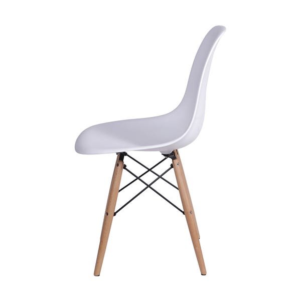 Kit 6 Cadeiras Eames Design Base Madeira Assento Branco - 3