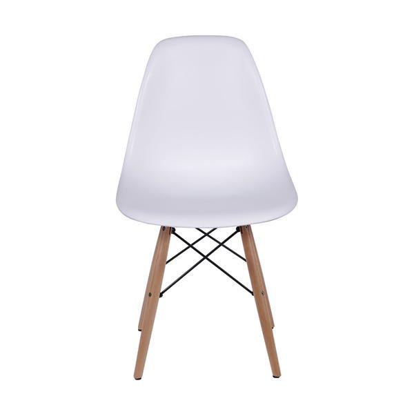 Kit 6 Cadeiras Eames Design Base Madeira Assento Branco - 4